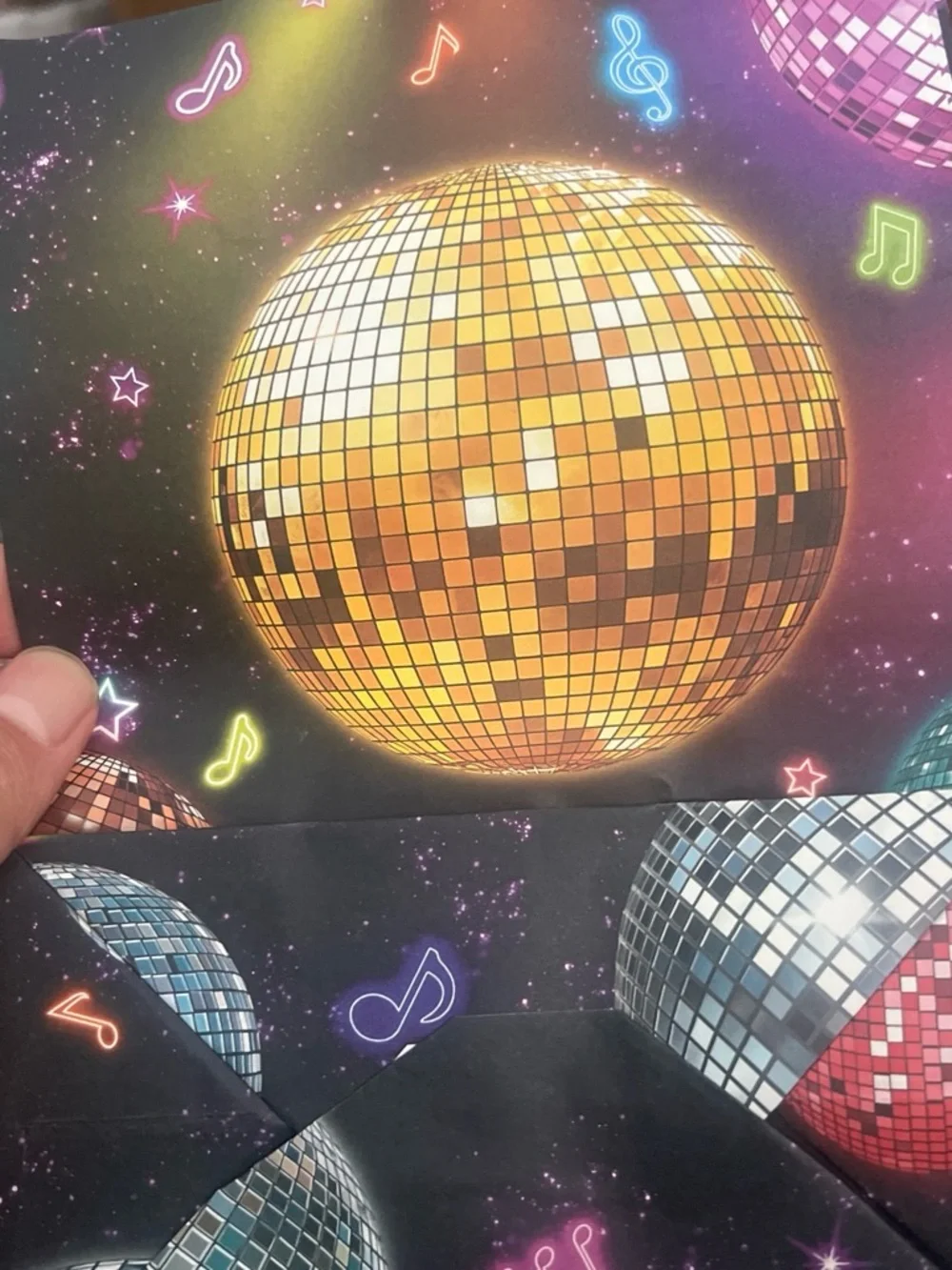 Neon Disco Ball Treat Bags with Handles –  Birthday Favor 10 Bags